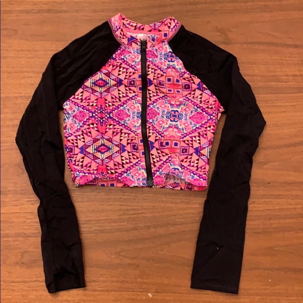 PINK crop rash guard